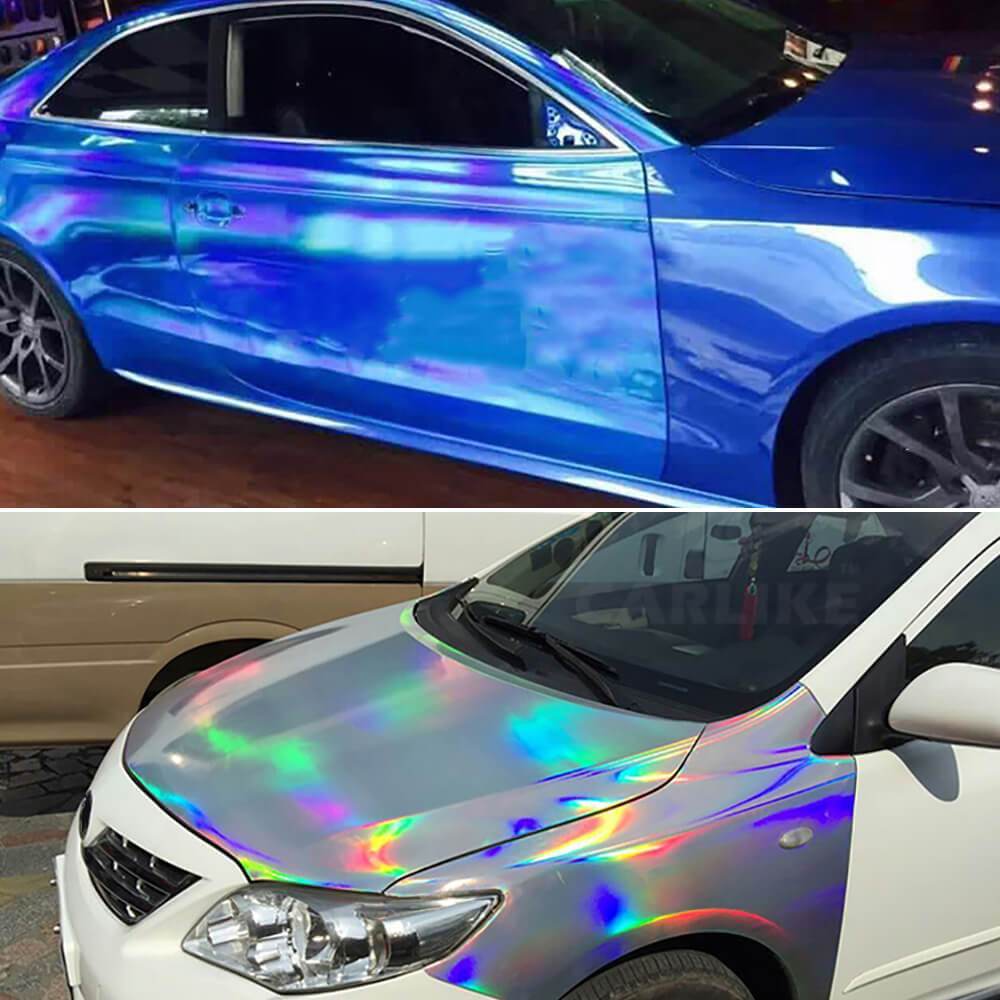 Roll Blue Holographic Car Wrap Film Vehicle Wrap Vinyl Air Release